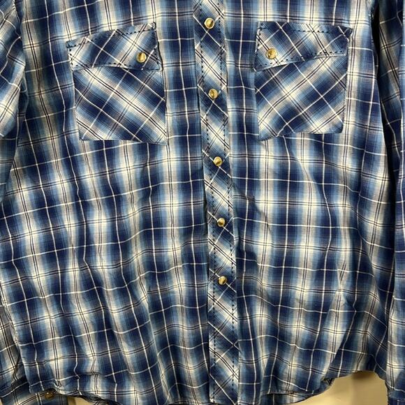Wrangler Men XL button down shirt American Cowboys Western Stitching Snap Cotton - Picture 3 of 14